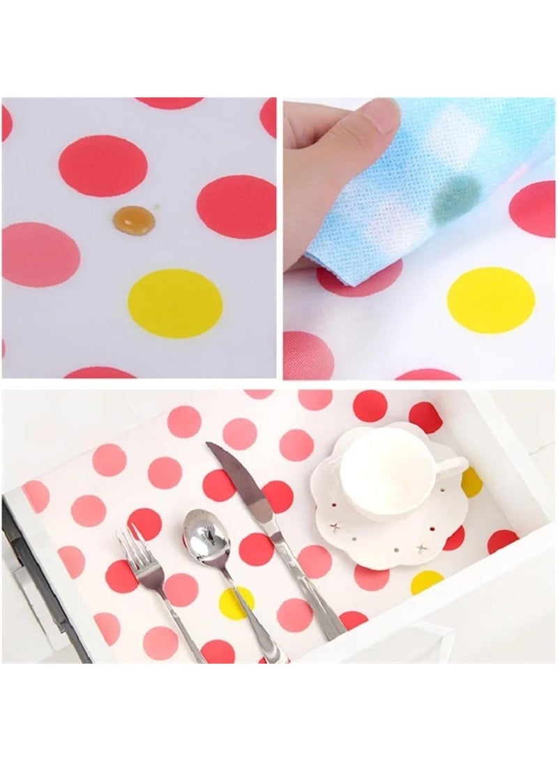 بطانات أدراج المطبخ- درج رف ورقي منقط مقاوم للماء. كمفارش غير قابلة للانزلاق للدولاب والثلاجة، تعمل كبطانة رفوف ودواليب متعددة الاستخدامات، إكسسوار مطبخ، 200 × 45 سم - Image 4